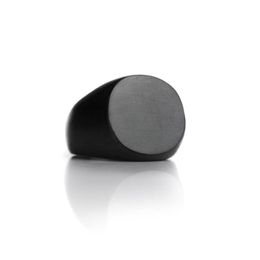 Oval Ring - Mens Ring - Masculine Ring - Signet Ring - Brother & Sisters Ring EU: 57 / US: 8 / Gun Black Brother & Sisters